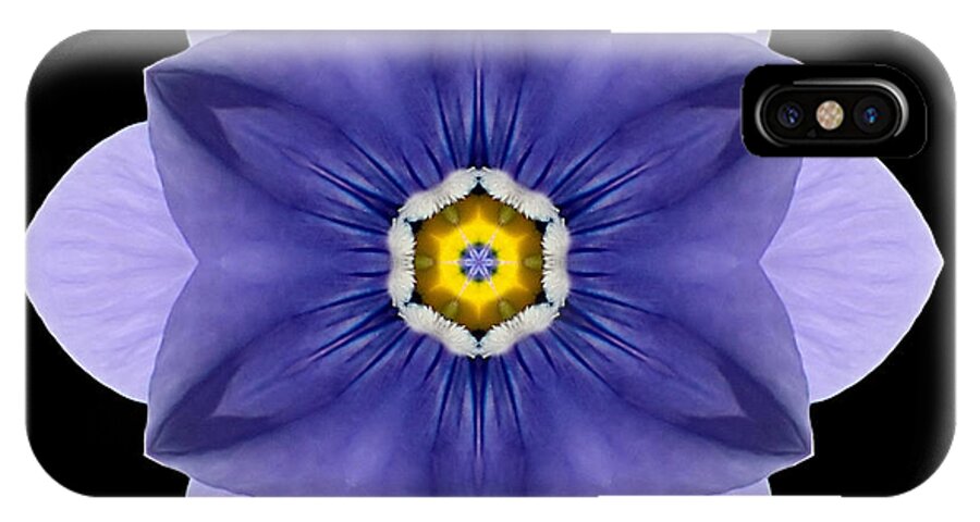 Flower iPhone X Case featuring the photograph Blue Pansy I Flower Mandala by David J Bookbinder