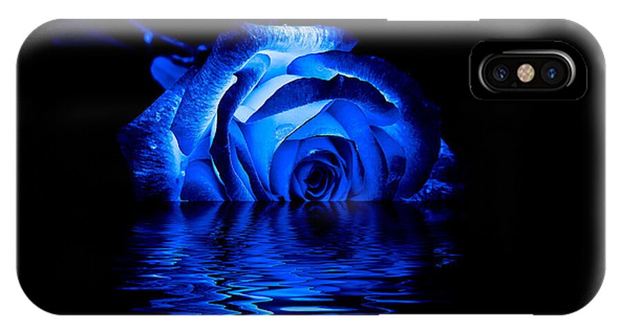 Blue Rose iPhone X Case featuring the photograph Blue Rose by Doug Long