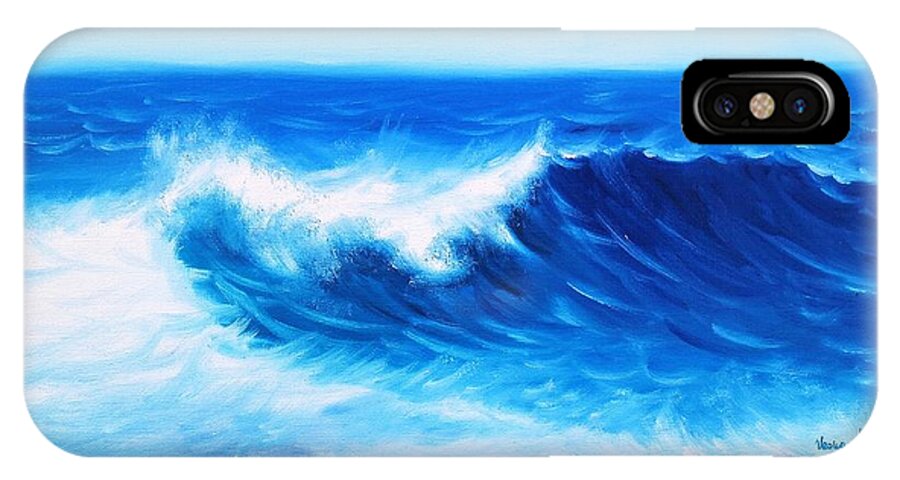 Seascape iPhone X Case featuring the painting Blue by Vesna Martinjak