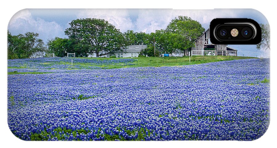 Bluebonnets iPhone X Case featuring the photograph Bluebonnet Farm by David and Carol Kelly