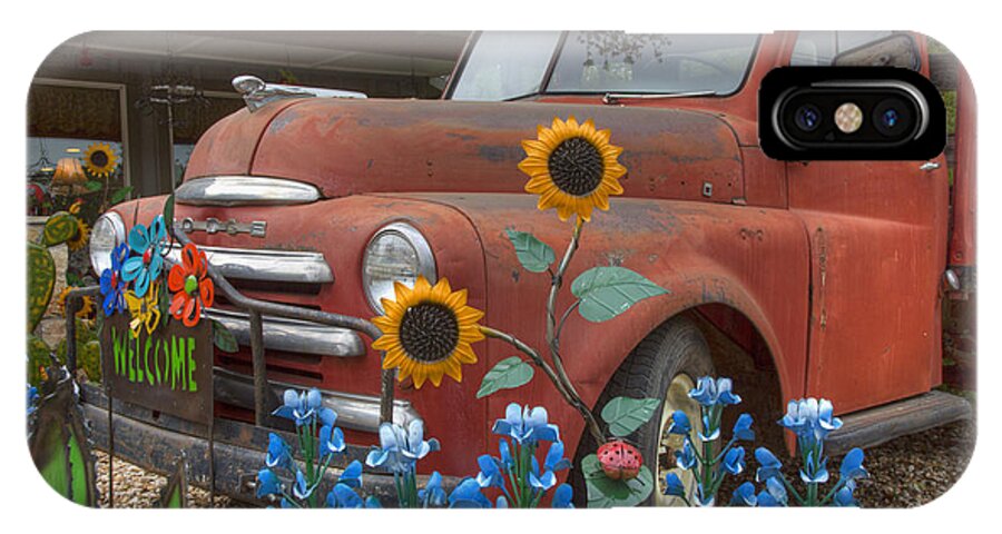 Bluebonnets iPhone X Case featuring the photograph Bluebonnets and an Old Dodge Truck by Rob Greebon