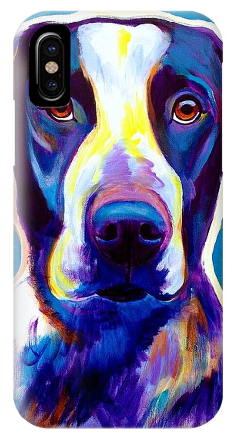 Dawgart iPhone X Case featuring the painting Bluetick Coonhound - Berkeley by Dawg Painter