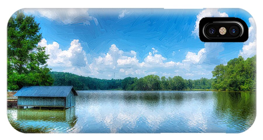 Lake iPhone X Case featuring the photograph Boat House by Don Schiffner
