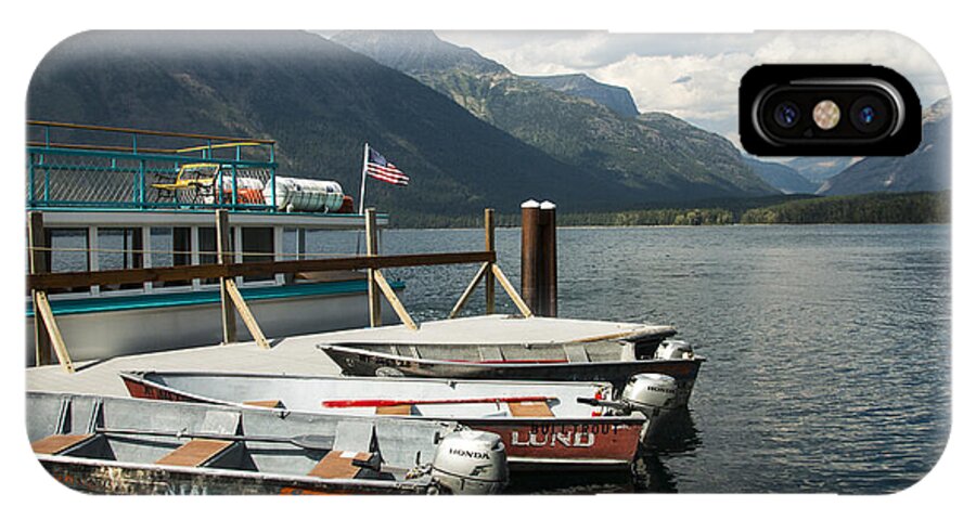 Lake Mcdonald iPhone X Case featuring the photograph Boats on Lake McDonald by Nina Prommer