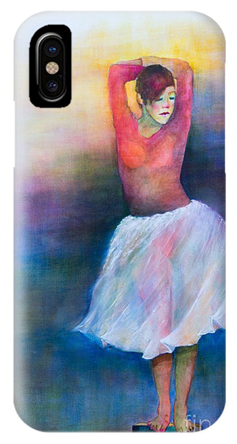Figure iPhone X Case featuring the painting Bolero by Sherry Davis
