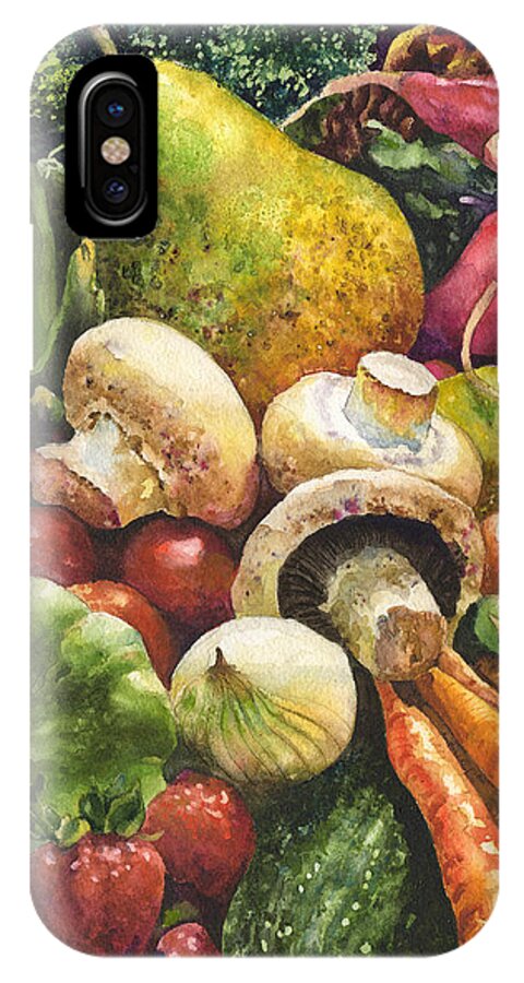 Vegetables Painting iPhone X Case featuring the painting Bountiful by Anne Gifford