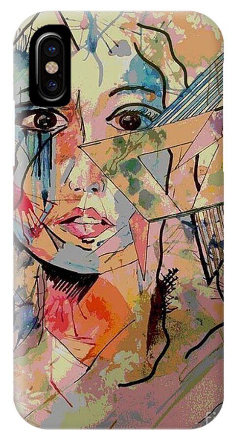 Tribal iPhone X Case featuring the painting Bree by Denise Tomasura