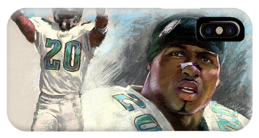 Brian Dawkins iPhone X Case featuring the drawing Brian Dawkins by Viola El