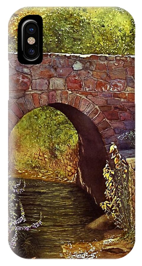 Watercolor iPhone X Case featuring the painting Bridge at Manitou Springs by Victoria Lisi