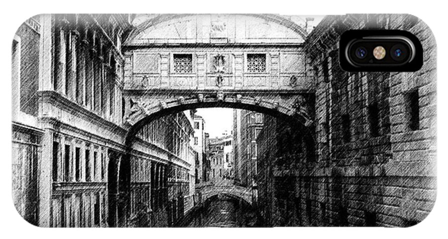 Bridge Of Sighs iPhone X Case featuring the photograph Bridge of Sighs Pencil by Jenny Hudson