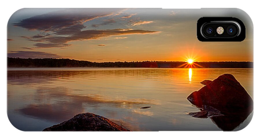 Baxter Lake iPhone X Case featuring the photograph Brilliant Sunrise. Baxter Lake NH by Jeff Sinon
