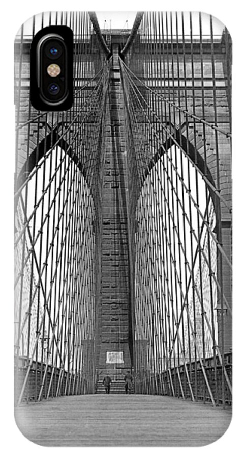 Arch iPhone X Case featuring the photograph Brooklyn Bridge Promenade by Underwood Archives