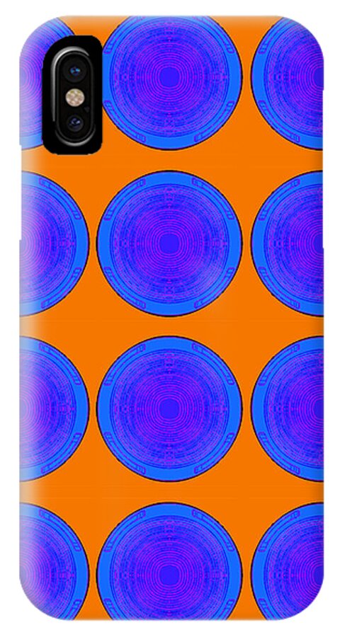 Circles iPhone X Case featuring the painting Bubbles Orange Blue Warhol by Robert R by Robert R Splashy Art Abstract Paintings