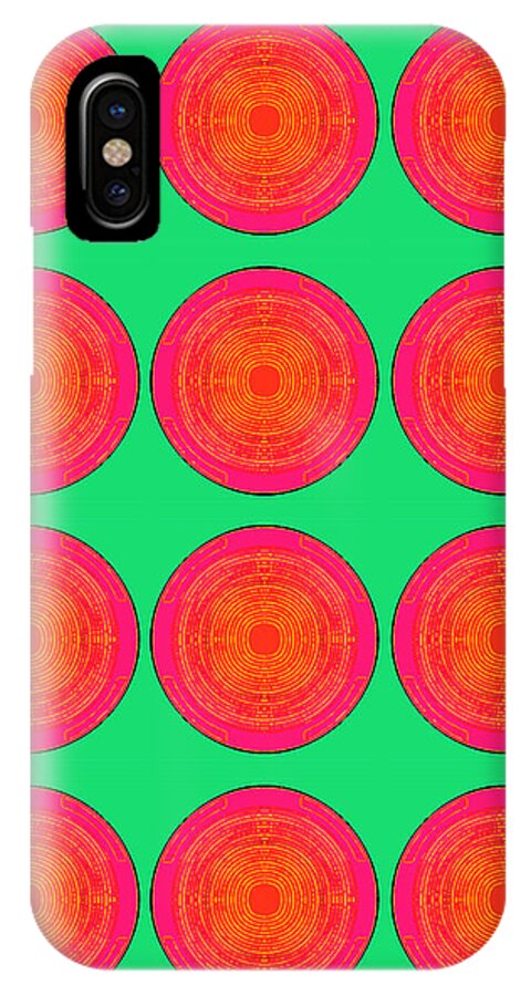 Sun iPhone X Case featuring the painting Bubbles Watermelon Warhol by Robert R by Robert R Splashy Art Abstract Paintings