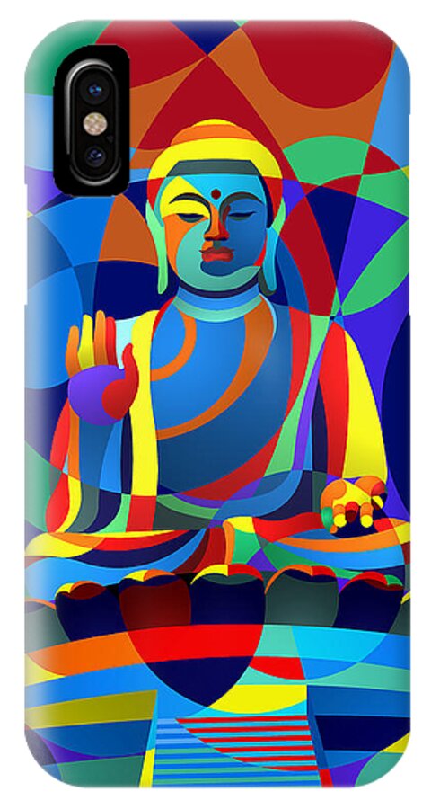Classic Sculpture iPhone X Case featuring the digital art Buddha by Randall J Henrie