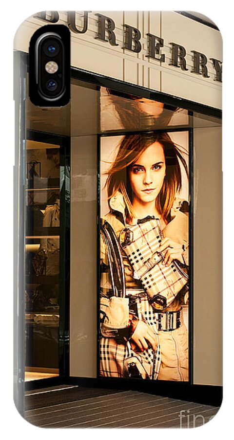 Burberry iPhone X Case featuring the photograph Burberry Emma Watson 01 by Rick Piper Photography