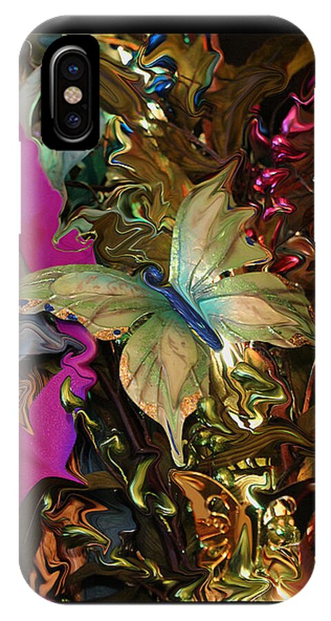 Butterfly iPhone X Case featuring the digital art Butterfly One by Steven Lebron Langston
