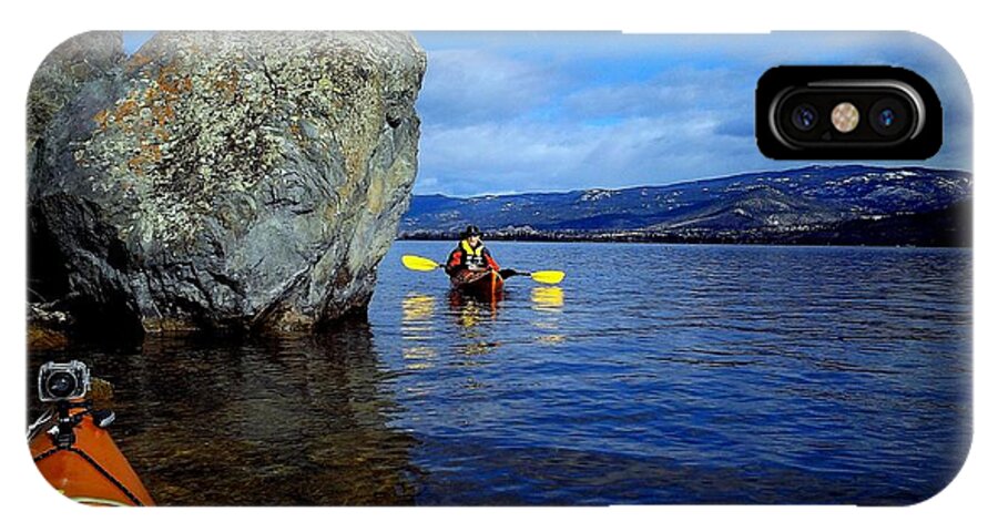 Kayaking iPhone X Case featuring the photograph ByTheRock by Guy Hoffman