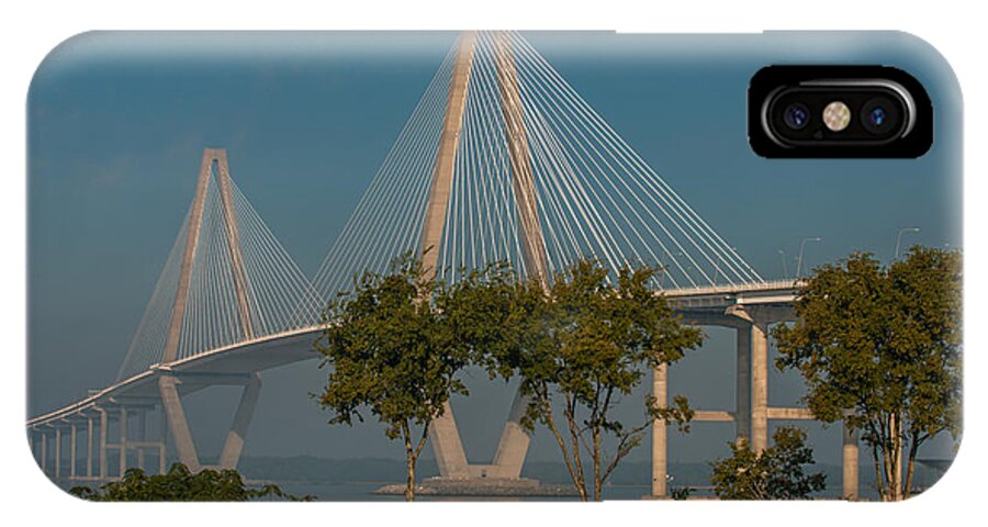 Arthur Ravenel Jr. Bridge iPhone X Case featuring the photograph Cable Stayed Bridge by Dale Powell