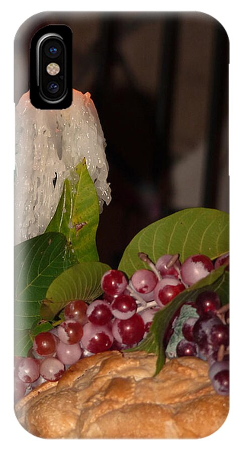 Candle iPhone X Case featuring the photograph Candle and Grapes by Marcia Socolik