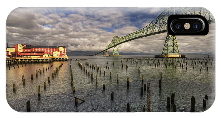 Astoria iPhone X Case featuring the photograph Cannery Pier Hotel and Astoria Bridge by Mark Kiver
