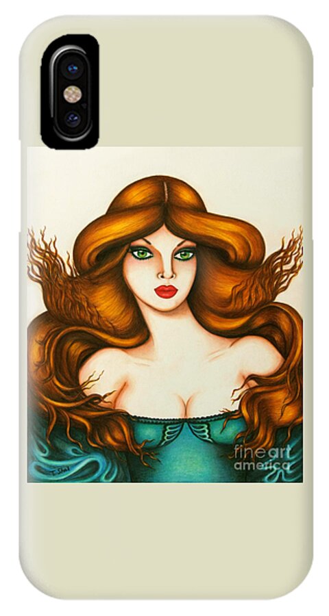 Art Print iPhone X Case featuring the drawing Caprice by Tara Shalton