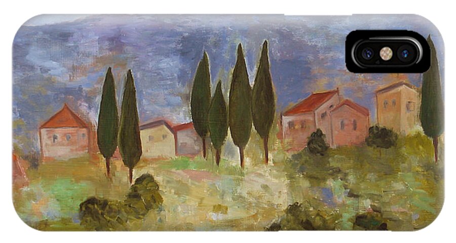 Spain iPhone X Case featuring the painting Casas de Segovia by Trish Toro