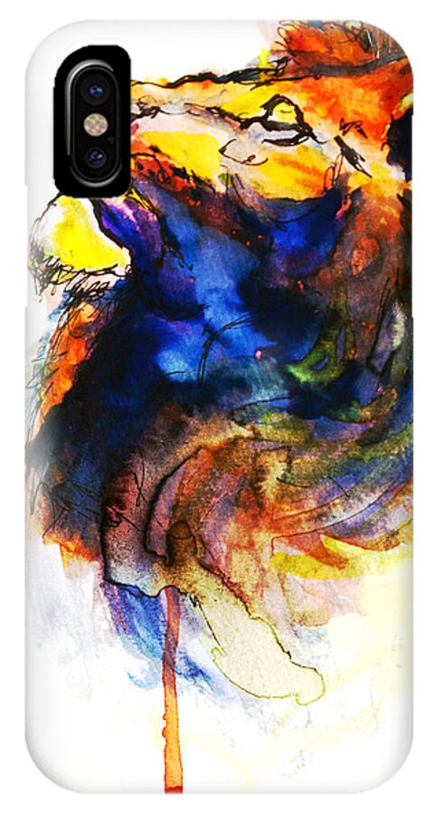 Watercolor iPhone X Case featuring the painting Cat of A Different Color by Howard Barry