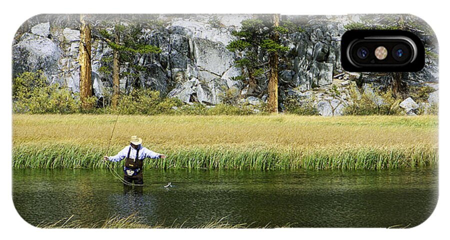 Fly Fishing iPhone X Case featuring the photograph Catch of the Day - Eastern Sierra California by Ram Vasudev