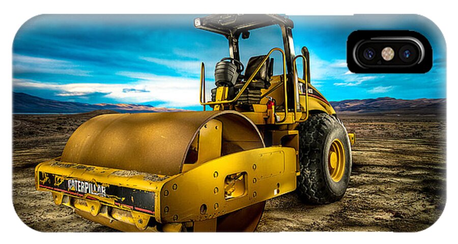 Engine iPhone X Case featuring the photograph Caterpillar Cat Roller CS563E by YoPedro