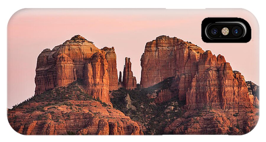 Sedona iPhone X Case featuring the photograph Cathedral Rock Sunset by Mary Jo Allen
