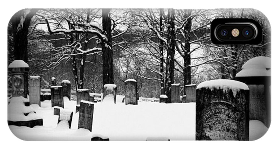 Snow iPhone X Case featuring the photograph Cemetery in the Snow by Rose Owen