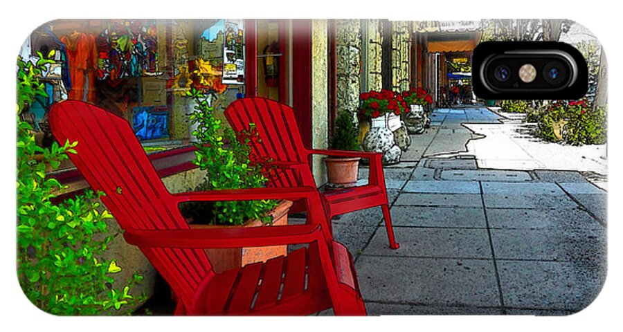 Chairs iPhone X Case featuring the photograph Chairs On A Sidewalk by James Eddy