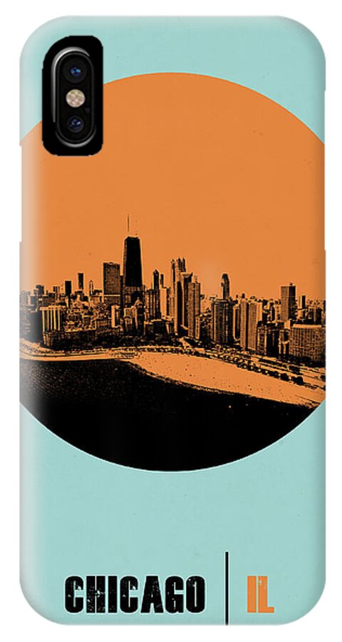 Chicago iPhone X Case featuring the digital art Chicago Circle Poster 2 by Naxart Studio
