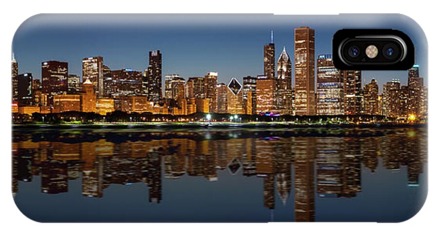 Chicago Skyline iPhone X Case featuring the photograph Chicago Reflected by Semmick Photo