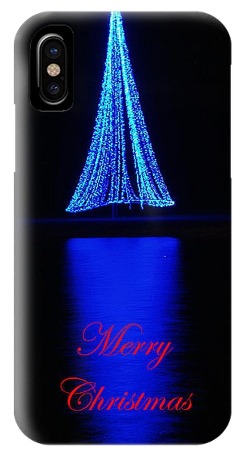 Christmas Card iPhone X Case featuring the photograph Christmas in Blue by Bob Johnson