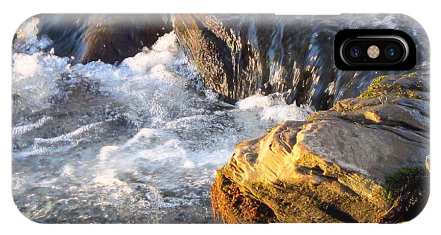 Watauga River iPhone X Case featuring the photograph Churning Little Waterfalls on the Watauga by Cynthia Clark