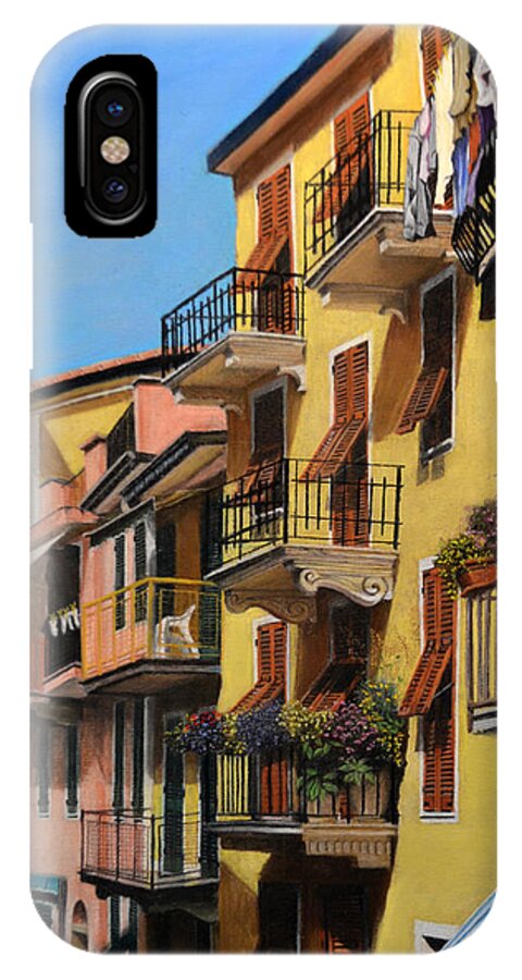 Cinque Terre iPhone X Case featuring the painting Cinque Terre by Joanne Grant