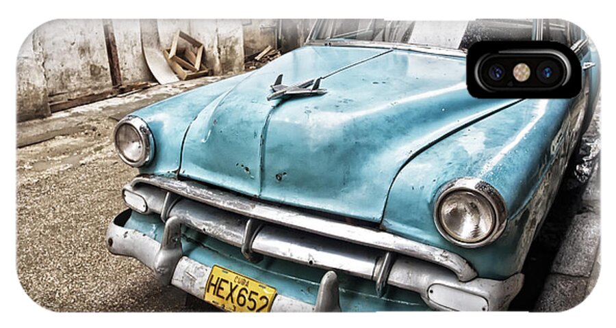 Photography iPhone X Case featuring the photograph Classic Chevrolet Blue by Gigi Ebert