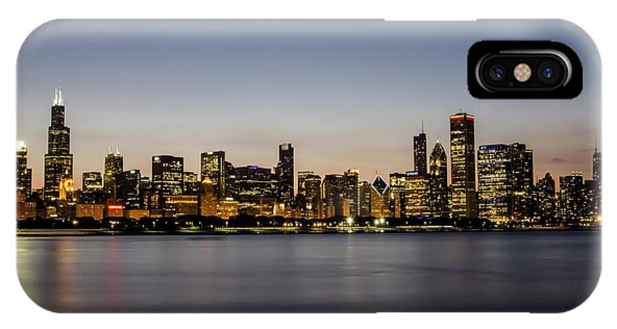 Chicago Skyline iPhone X Case featuring the photograph Classic Chicago skyline at dusk by Sven Brogren