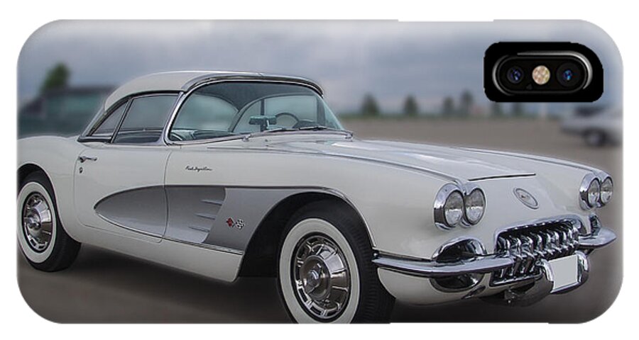 Cars iPhone X Case featuring the photograph Classic White Corvette by Chris Thomas