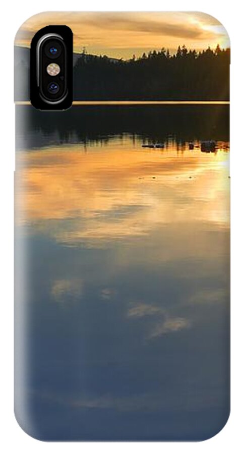 Clear Lake iPhone X Case featuring the photograph Clear Lake Sunset by Peter Mooyman
