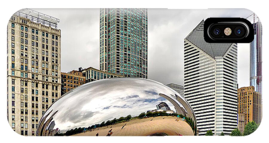 Cloud Gate iPhone X Case featuring the photograph Cloud Gate in Chicago by Mitchell R Grosky