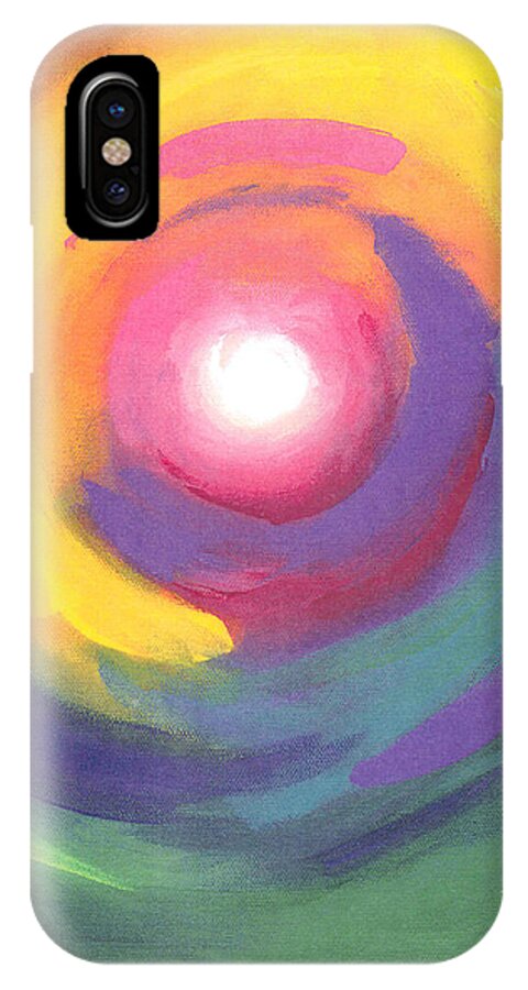 Spiral iPhone X Case featuring the painting Color Spiral by Carrie MaKenna