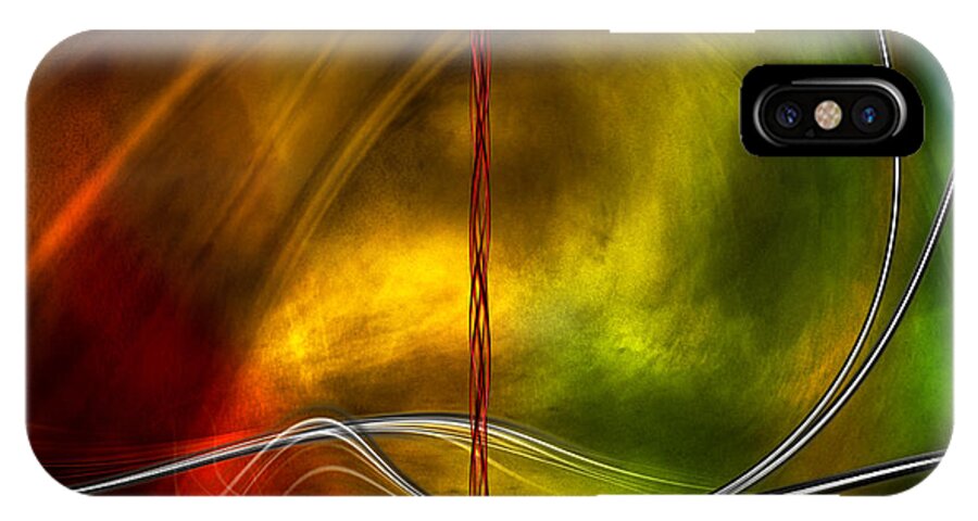 Floating iPhone X Case featuring the digital art Color Symphony With Red Flow 5 by Johnny Hildingsson
