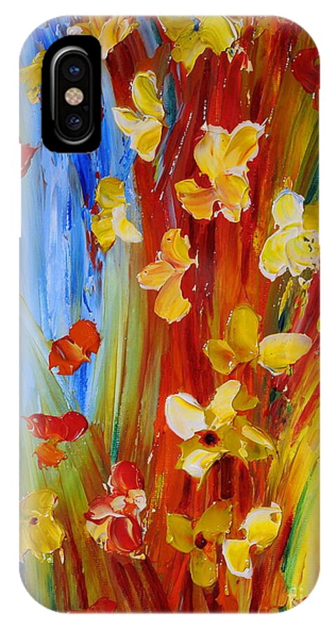 Flowers iPhone X Case featuring the painting Colorful World by Teresa Wegrzyn