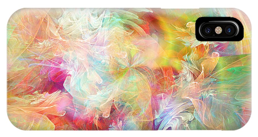 Abstract iPhone X Case featuring the digital art Come Away by Margie Chapman