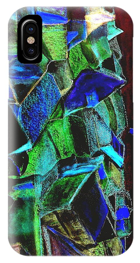 Abstract iPhone X Case featuring the painting Concrete dreams by Subrata Bose