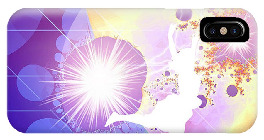 Spiritual Art iPhone X Case featuring the digital art Cosmic Dance by Ute Posegga-Rudel