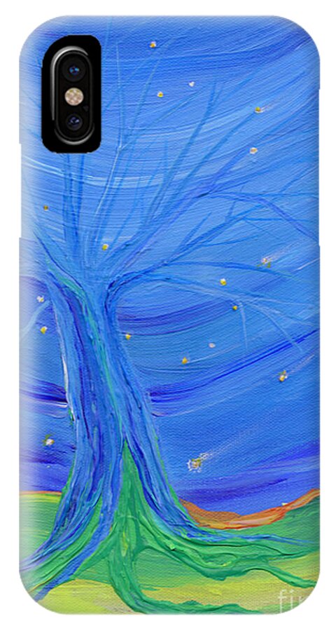Tree iPhone X Case featuring the painting Cosmic Tree by First Star Art